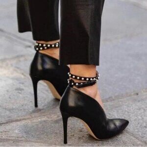 Jimmy Choo Black Ankle Booties with Studded Accents